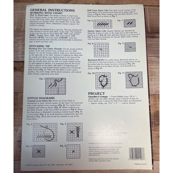 Chandlers Cottage Cross Stitch Leaflet 2106 By Leisure Arts - Picture 3 of 3